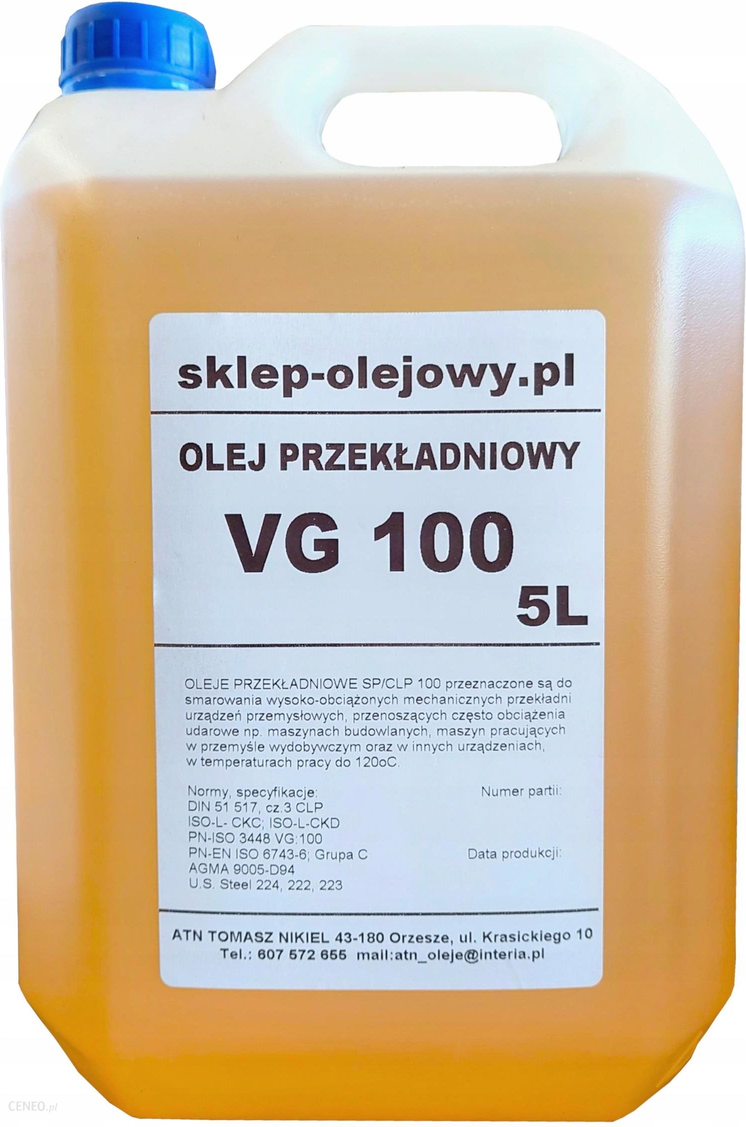 Jasol Olej Mineralny Przekładniowy Vg 100 5L